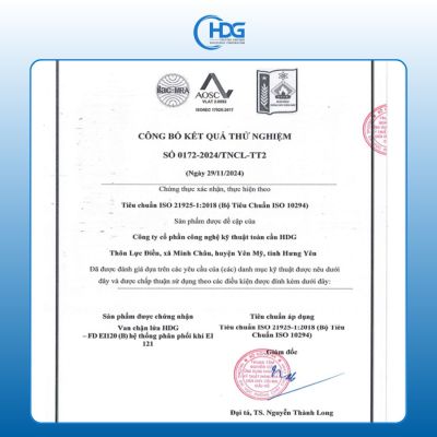 KẾT QUẢ THỬ NGHIỆM VAN CHẶN LỬA FD V&Agrave; MFD